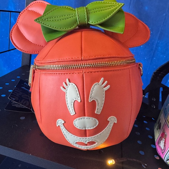 Loungefly Handbags - Loungefly Orange and Green Minnie Mouse Mini Bag